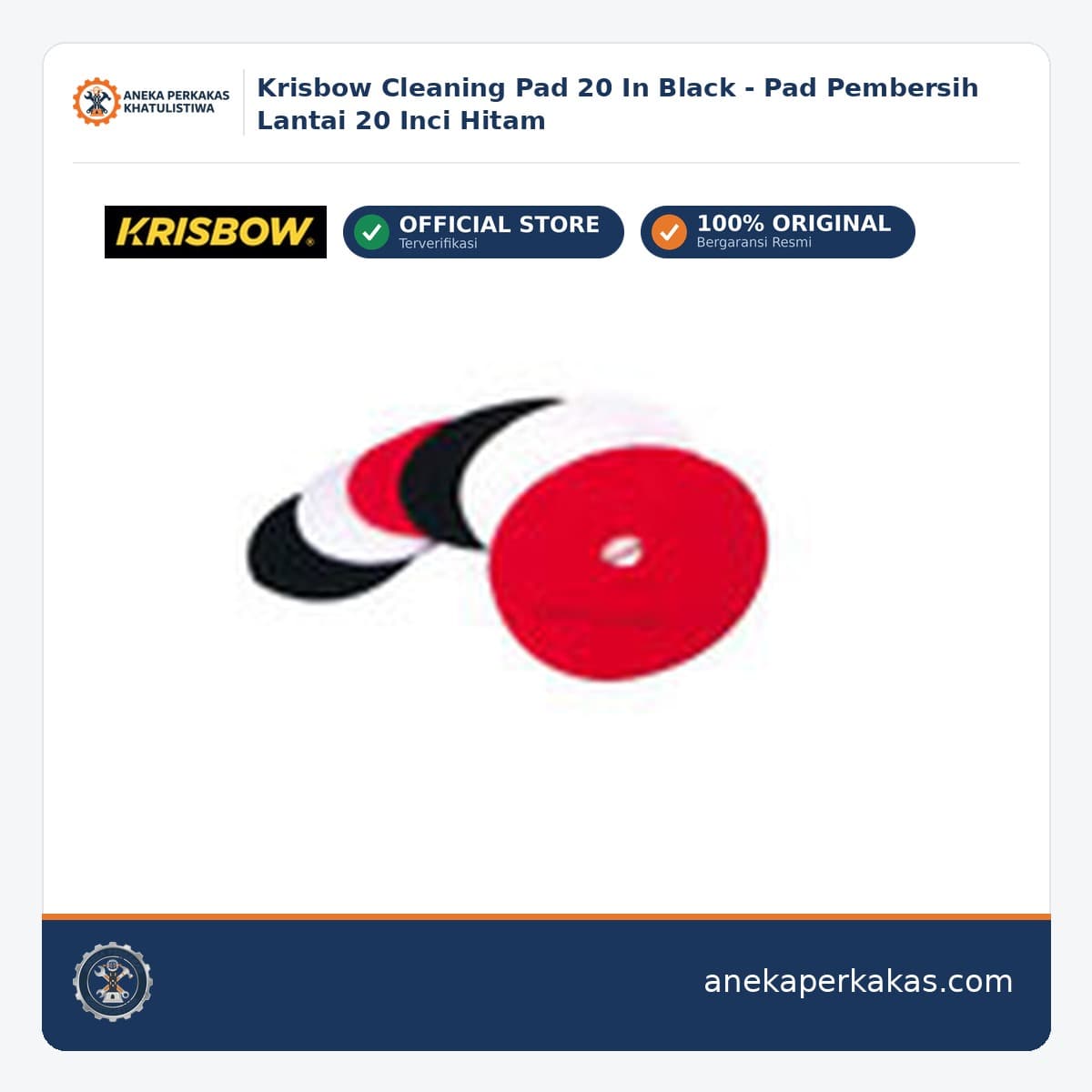 Krisbow Cleaning Pad 20 In Black - Pad Pembersih Lantai 20 Inci Hitam
