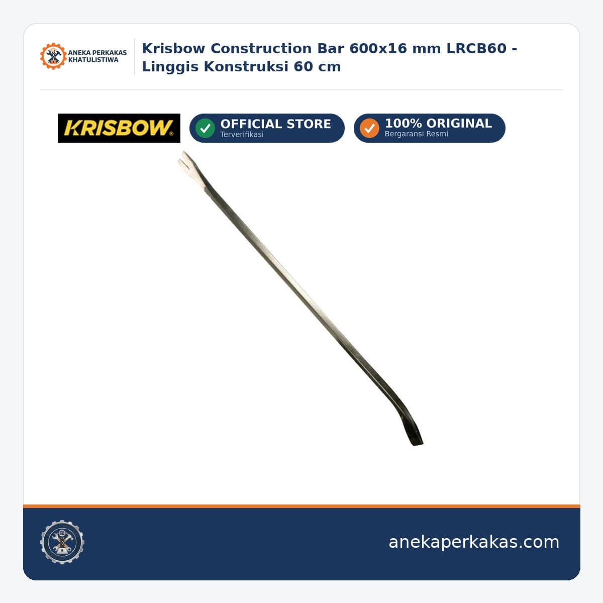 Krisbow Construction Bar 600x16 mm LRCB60 - Linggis Konstruksi 60 cm