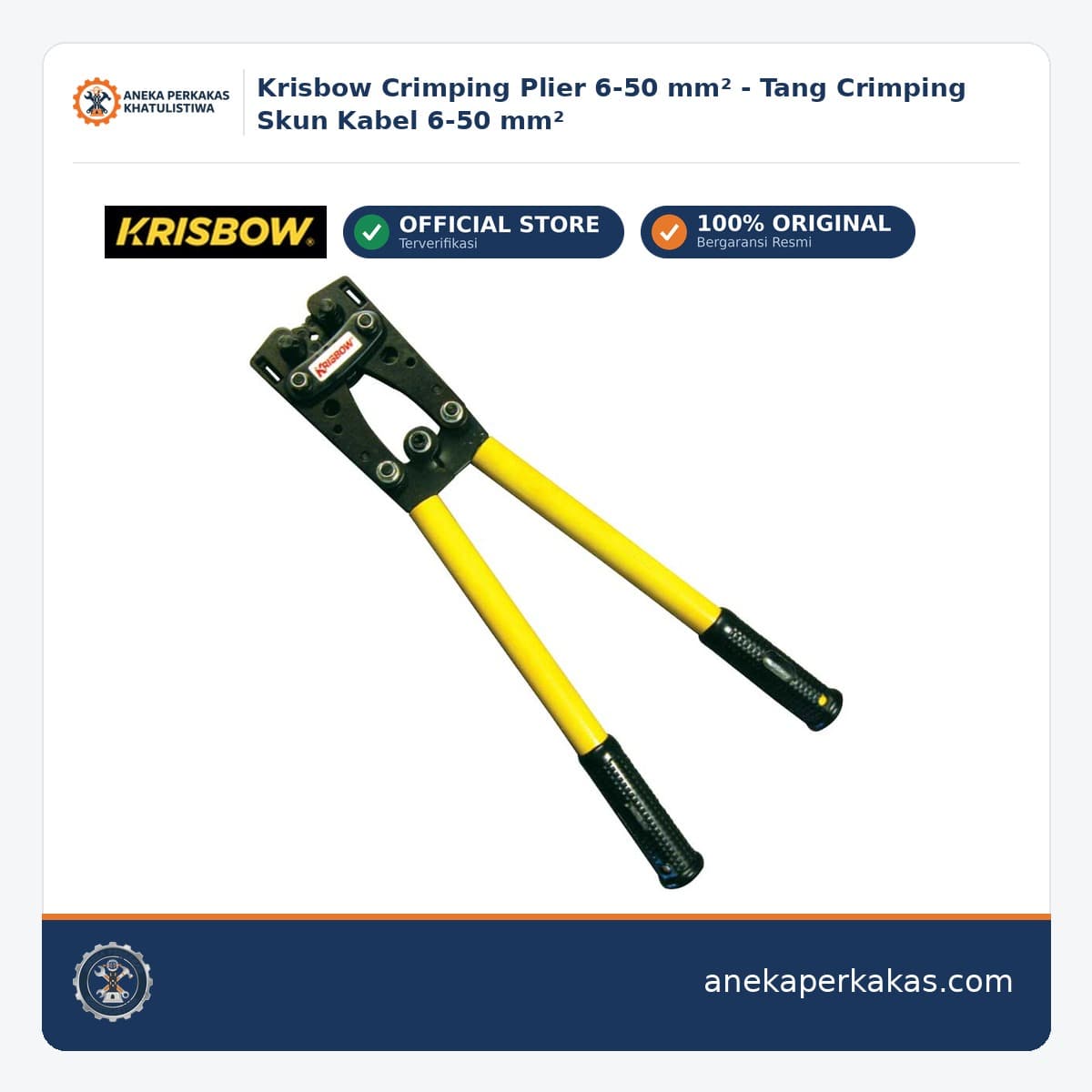 Krisbow Crimping Plier 6-50 mm² - Tang Crimping Skun Kabel 6-50 mm²