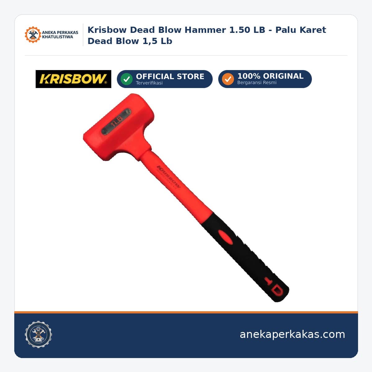 Krisbow Dead Blow Hammer 1.50 LB - Palu Karet Dead Blow 1,5 Lb