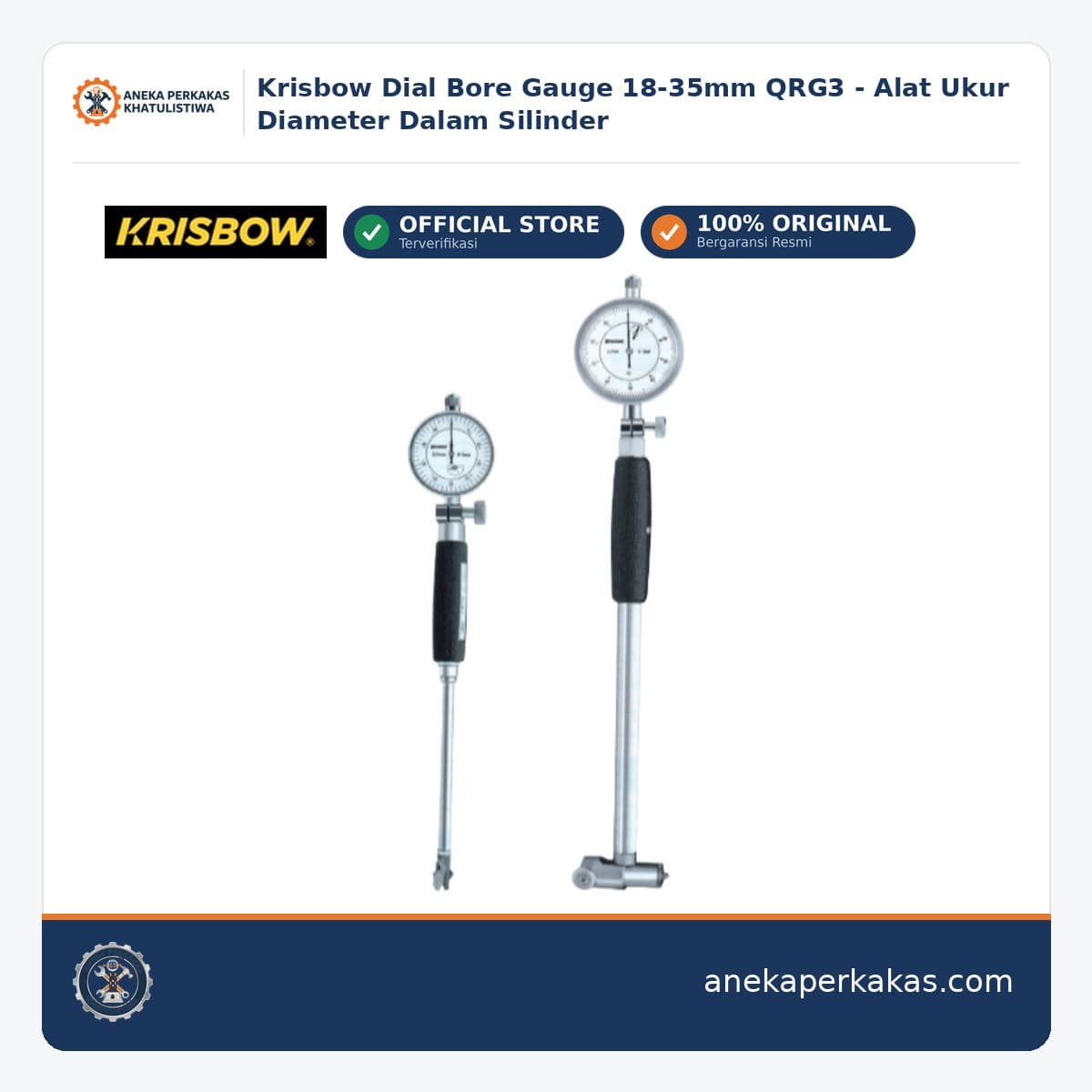 Krisbow Dial Bore Gauge 18-35mm QRG3 - Alat Ukur Diameter Dalam Silinder
