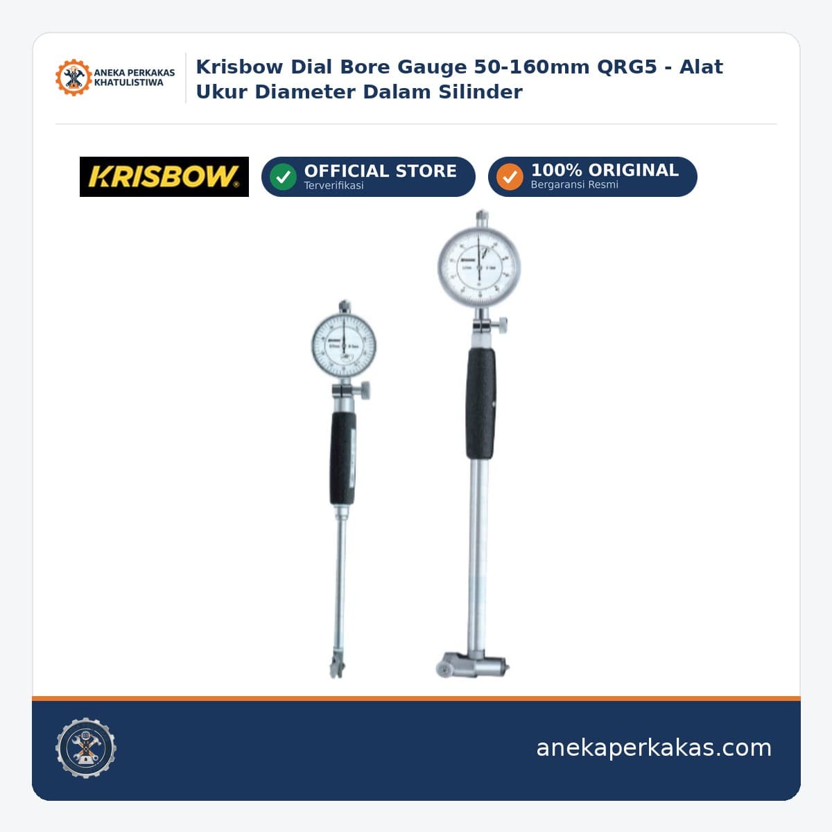 Krisbow Dial Bore Gauge 50-160mm QRG5 - Alat Ukur Diameter Dalam Silinder