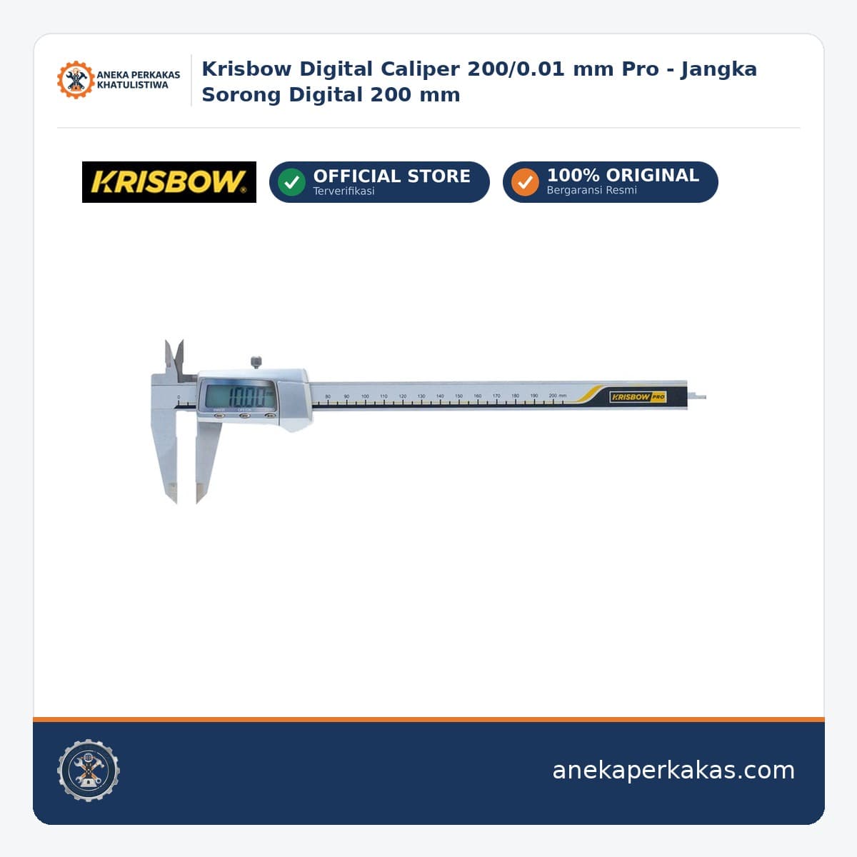 Krisbow Digital Caliper 200/0.01 mm Pro - Jangka Sorong Digital 200 mm