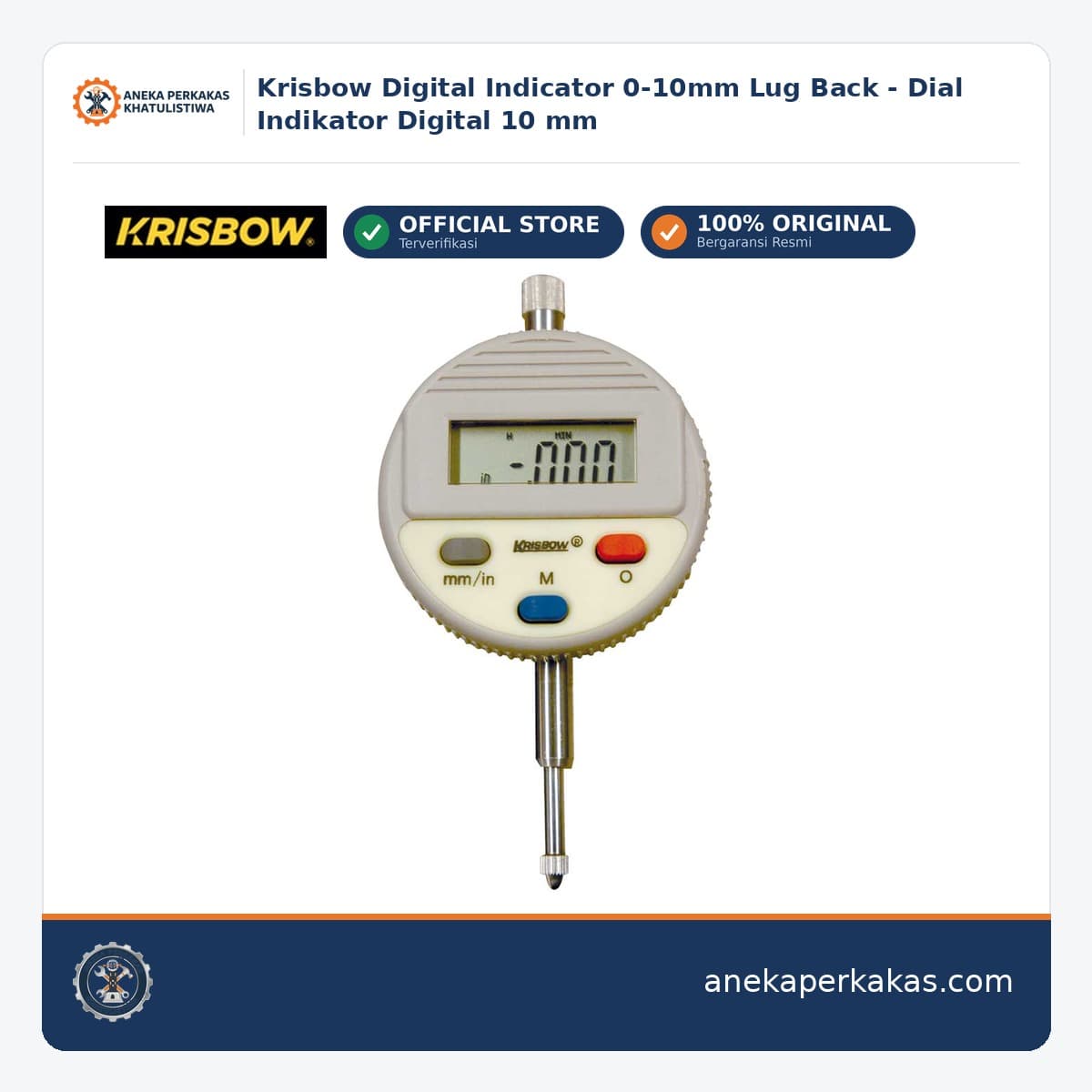 Krisbow Digital Indicator 0-10mm Lug Back - Dial Indikator Digital 10 mm