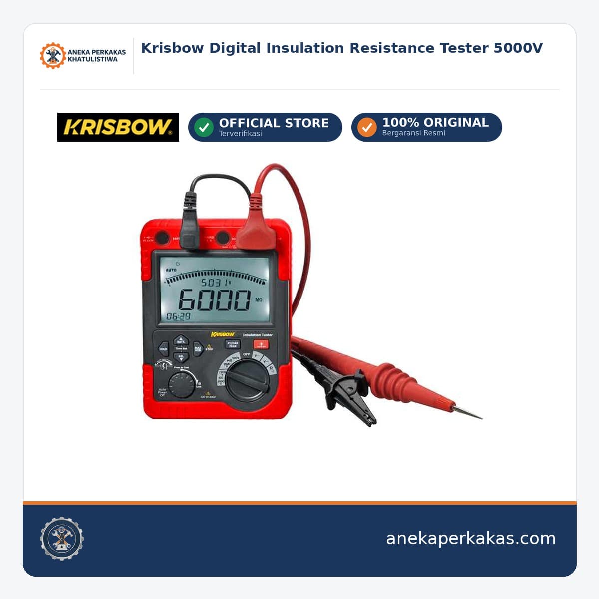 Krisbow Digital Insulation Resistance Tester 5000V