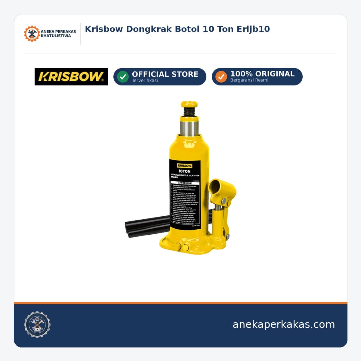 Krisbow Dongkrak Botol 10 Ton Erljb10