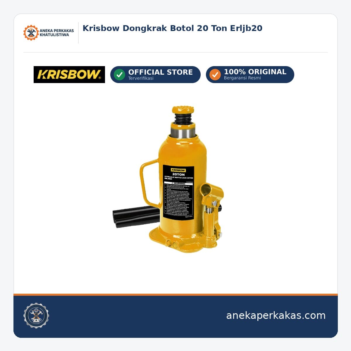 Krisbow Dongkrak Botol 20 Ton Erljb20