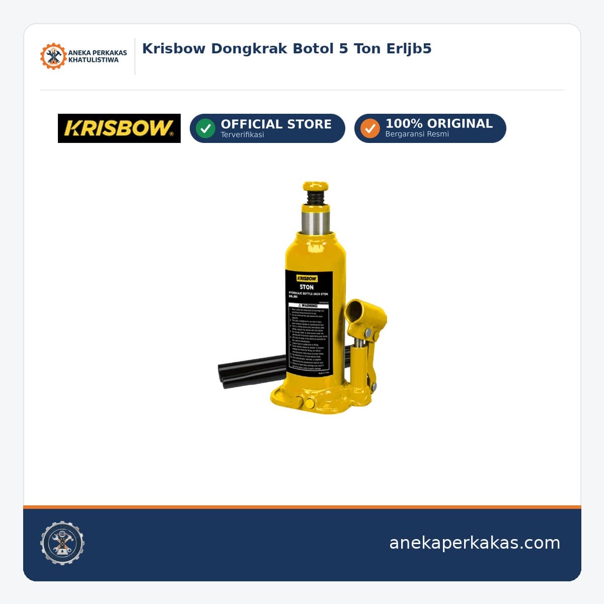 Krisbow Dongkrak Botol 5 Ton Erljb5