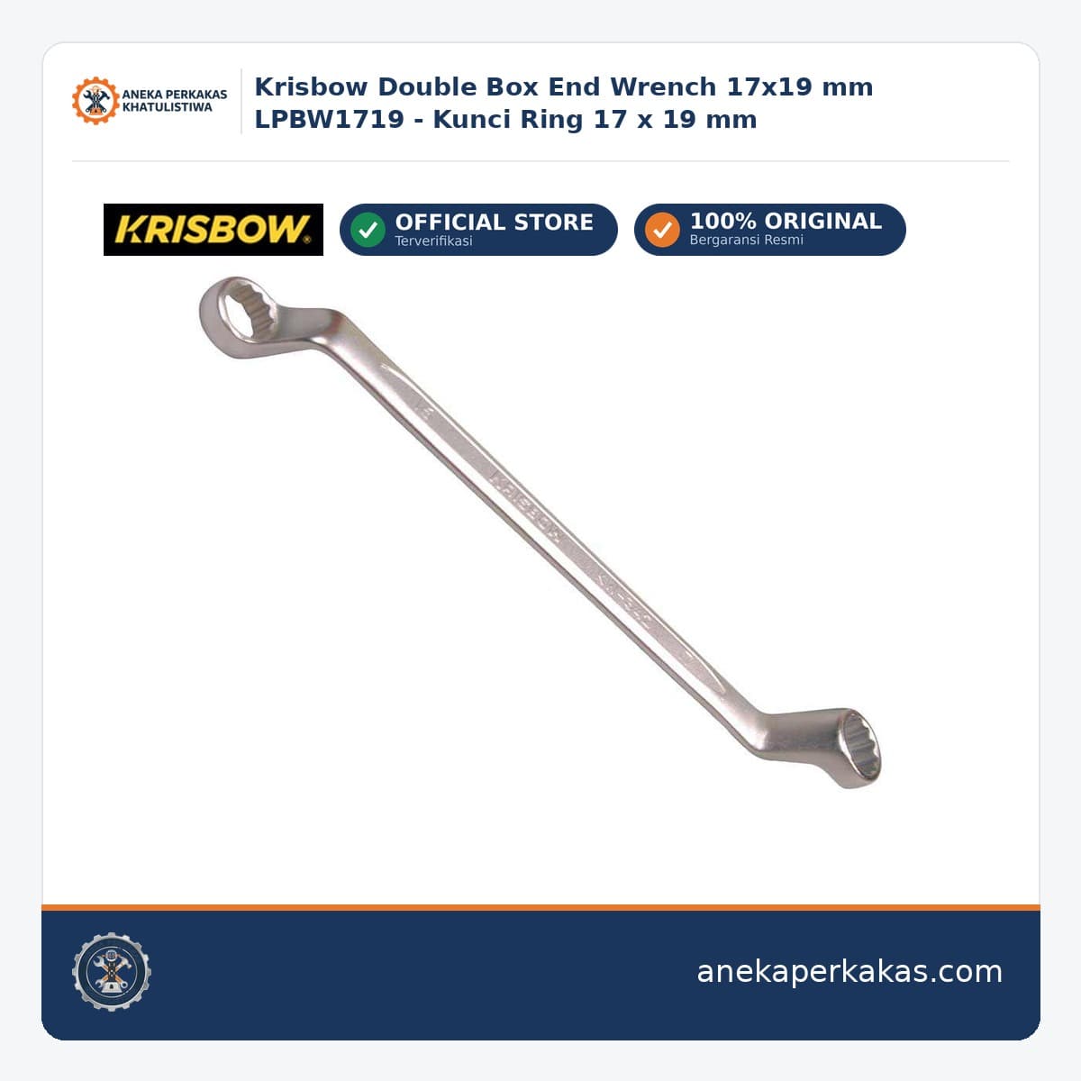 Krisbow Double Box End Wrench 17x19 mm LPBW1719 - Kunci Ring 17 x 19 mm