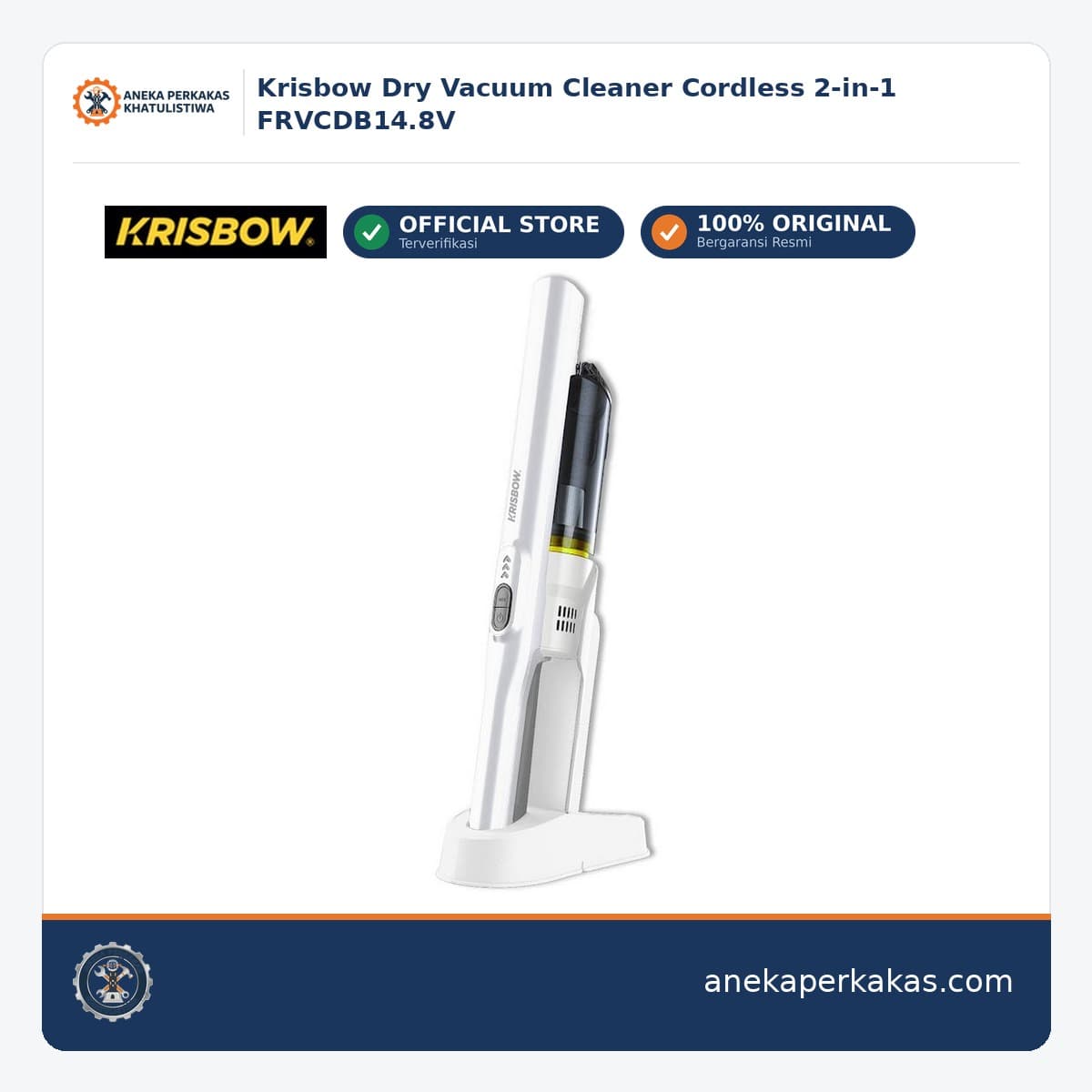 Krisbow Dry Vacuum Cleaner Cordless 2-in-1 FRVCDB14.8V