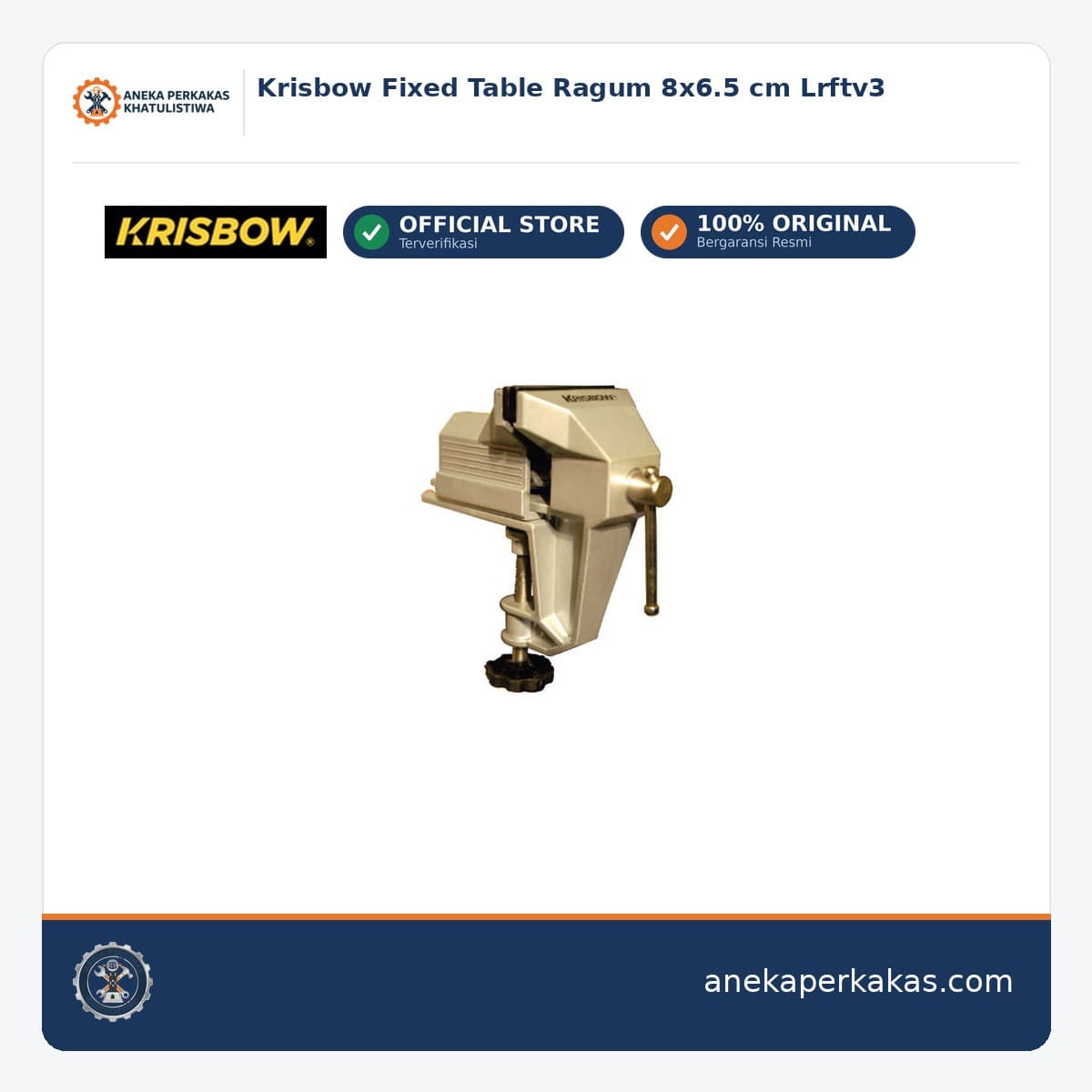 Krisbow Fixed Table Ragum 8x6.5 cm Lrftv3