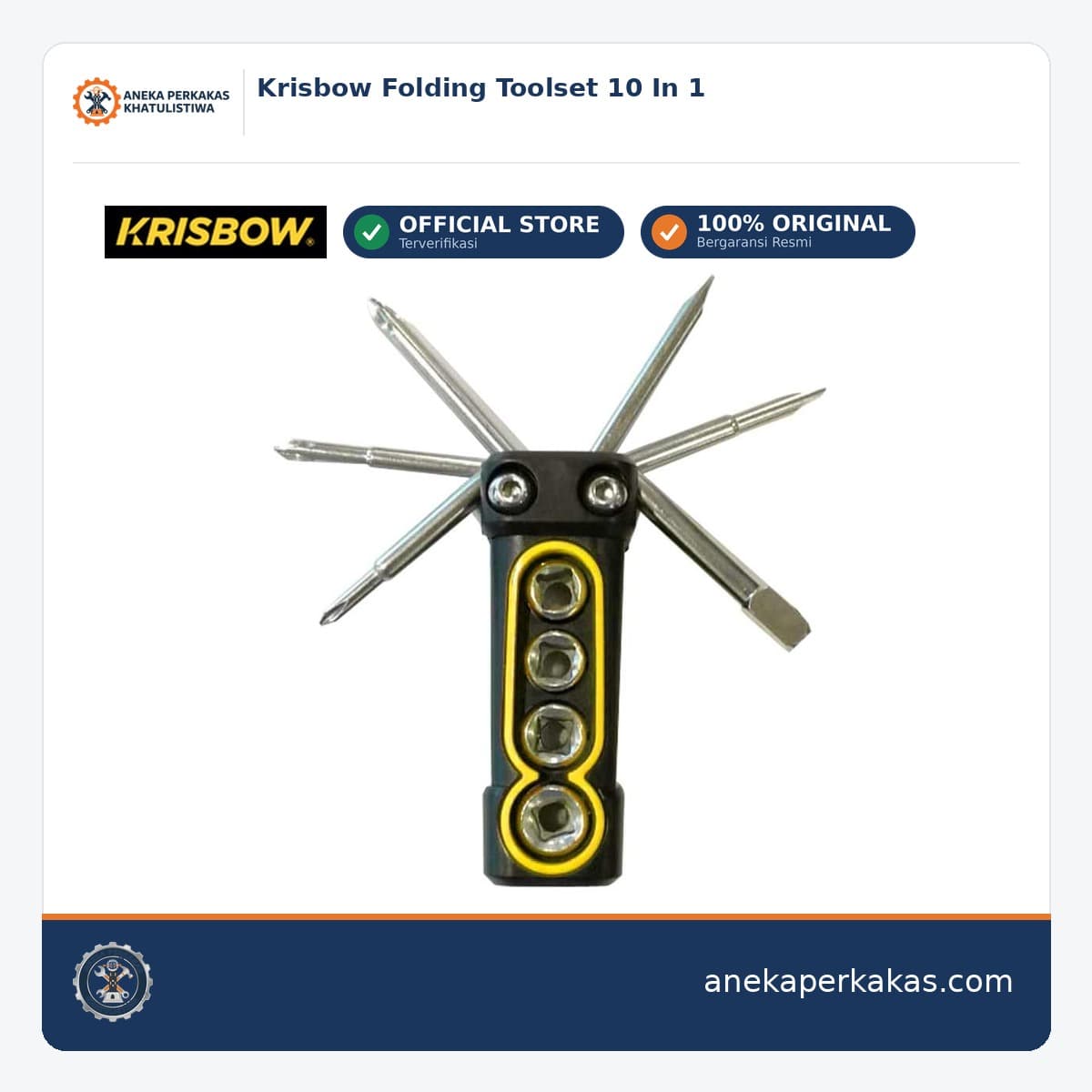 Krisbow Folding Toolset 10 In 1