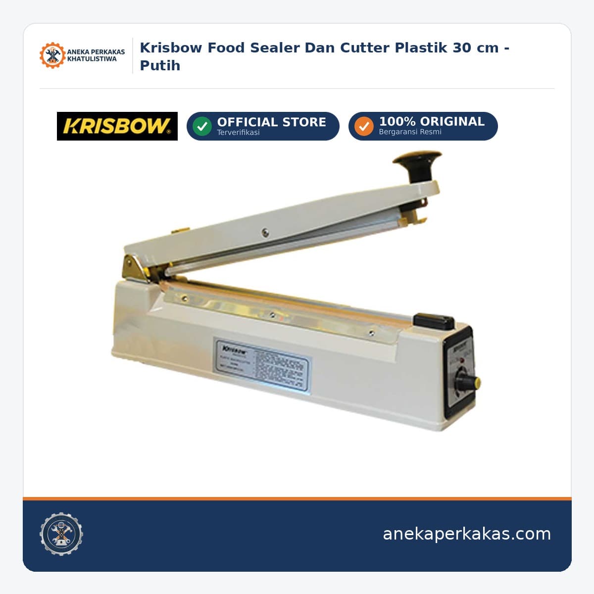 Krisbow Food Sealer Dan Cutter Plastik 30 cm - Putih