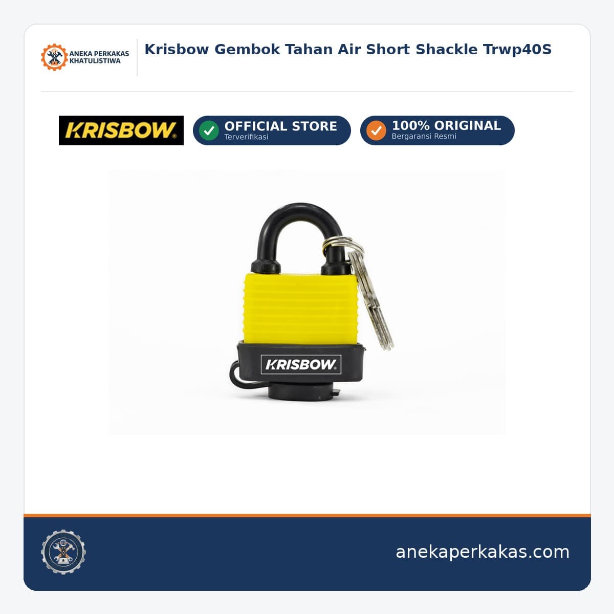 Krisbow Gembok Tahan Air Short Shackle Trwp40S