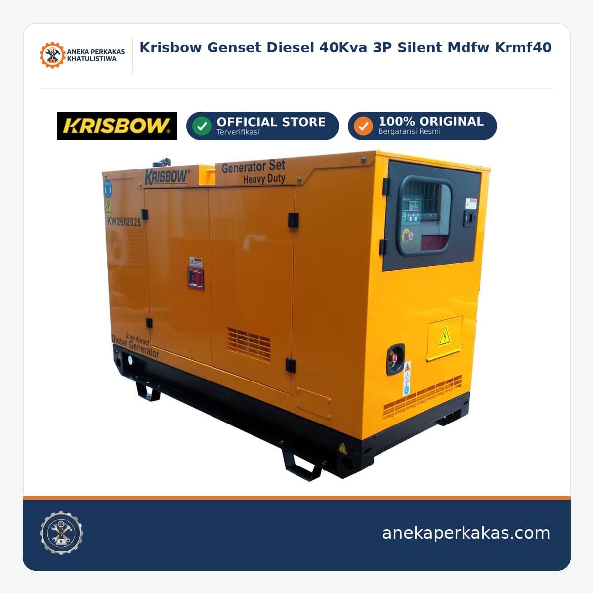 Krisbow Genset Diesel 40Kva 3P Silent Mdfw Krmf40