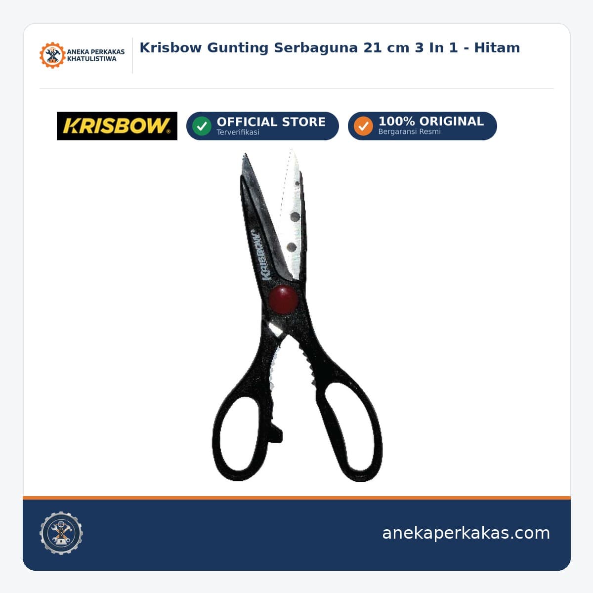 Krisbow Gunting Serbaguna 21 cm 3 In 1 - Hitam