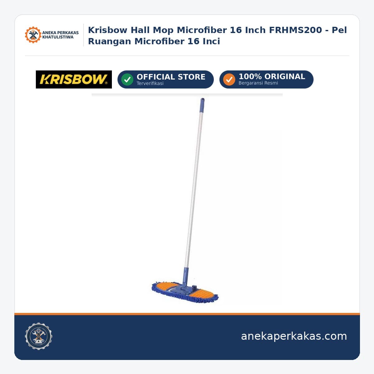 Krisbow Hall Mop Microfiber 16 Inch FRHMS200 - Pel Ruangan Microfiber 16 Inci