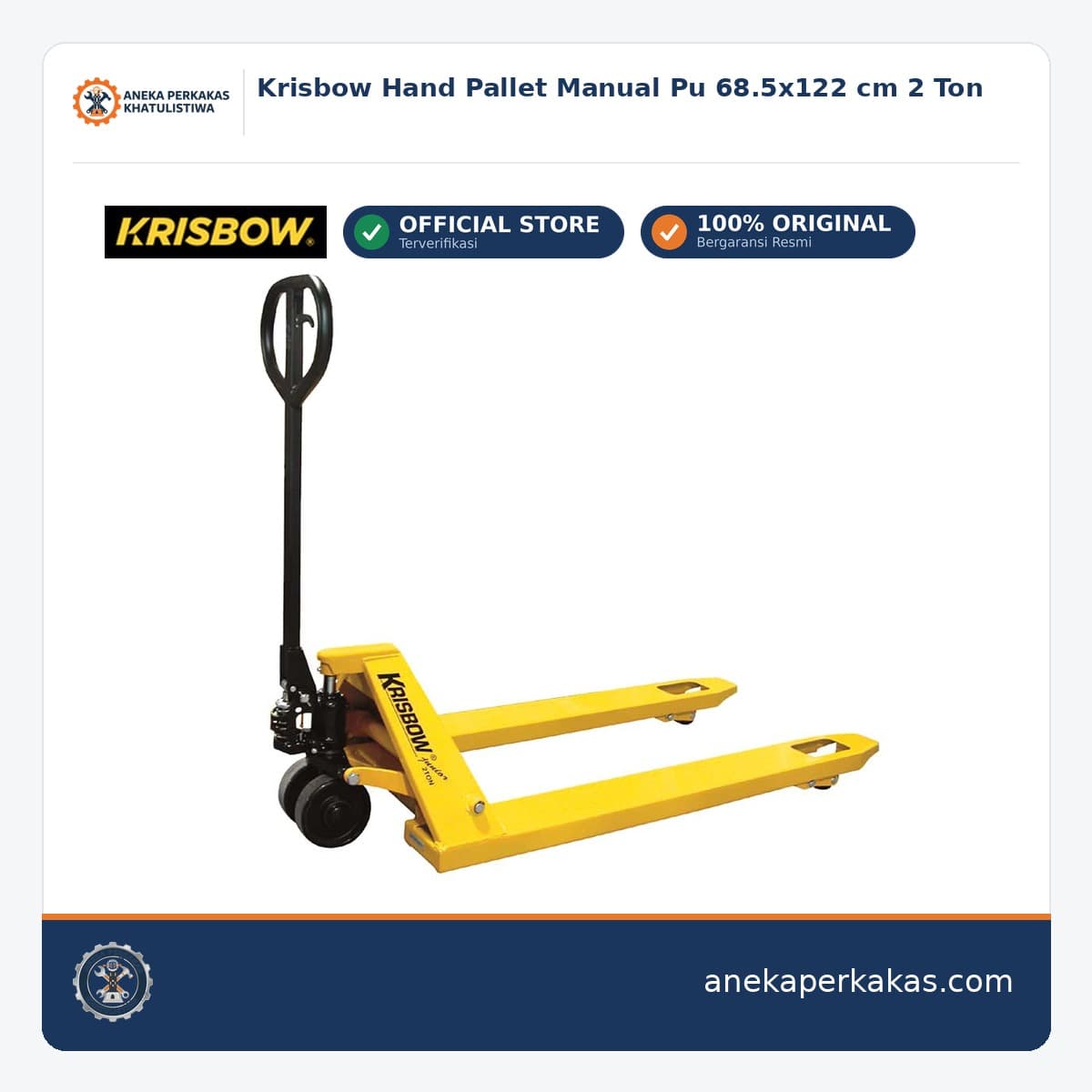 Krisbow Hand Pallet Manual Pu 68.5x122 cm 2 Ton