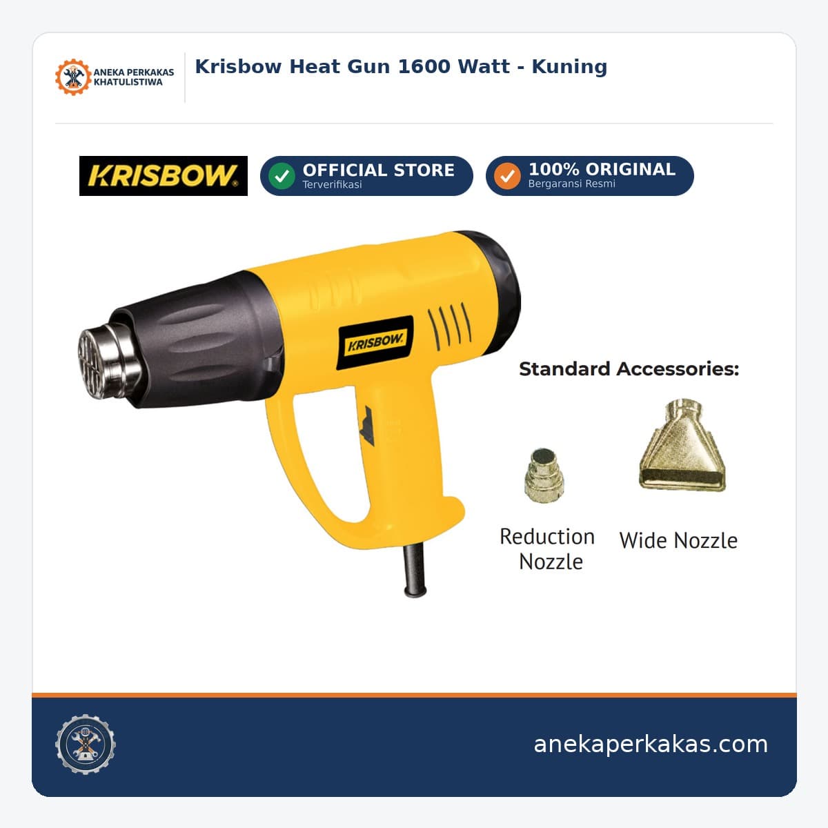Krisbow Heat Gun 1600 Watt - Kuning