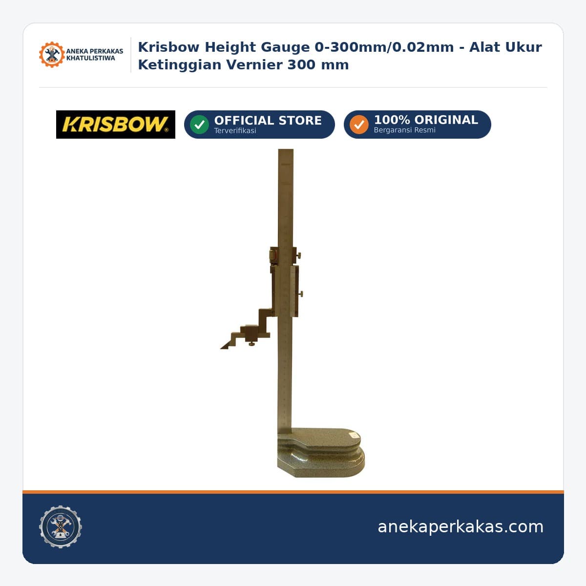 Krisbow Height Gauge 0-300mm/0.02mm - Alat Ukur Ketinggian Vernier 300 mm