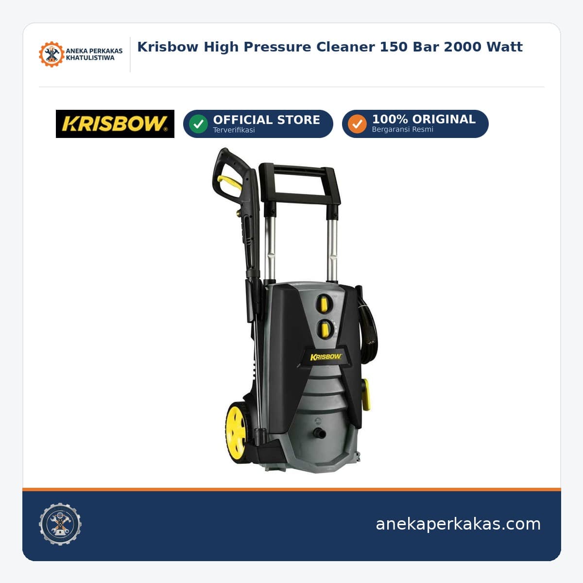 Krisbow High Pressure Cleaner 150 Bar 2000 Watt
