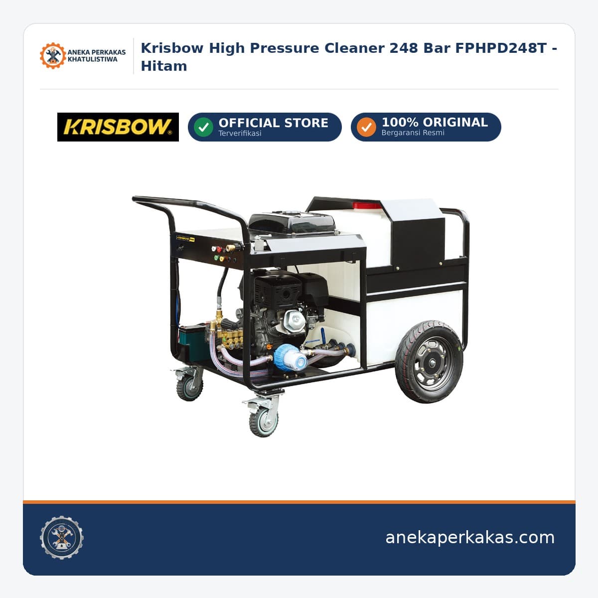 Krisbow High Pressure Cleaner 248 Bar FPHPD248T - Hitam