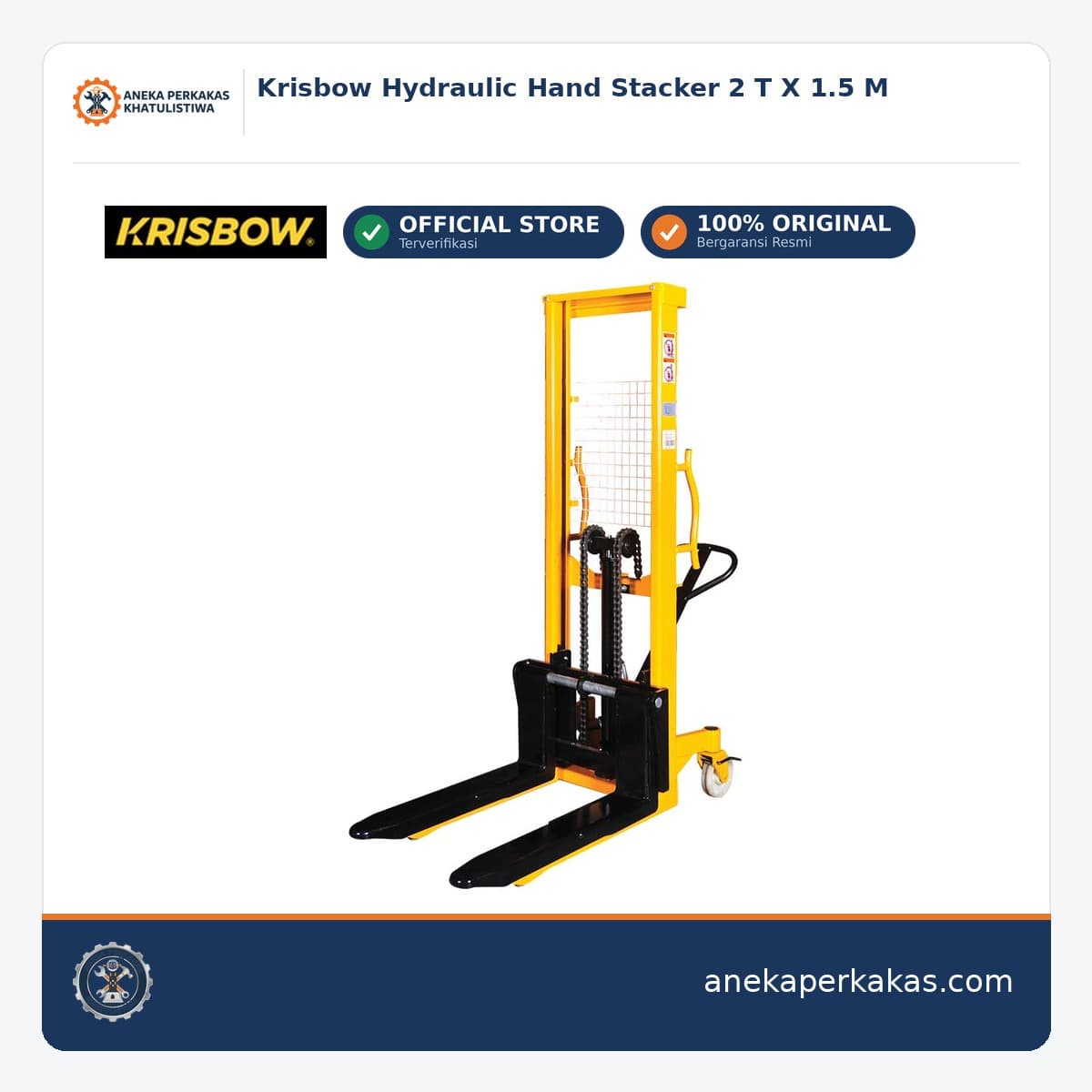 Krisbow Hydraulic Hand Stacker 2 T X 1.5 M