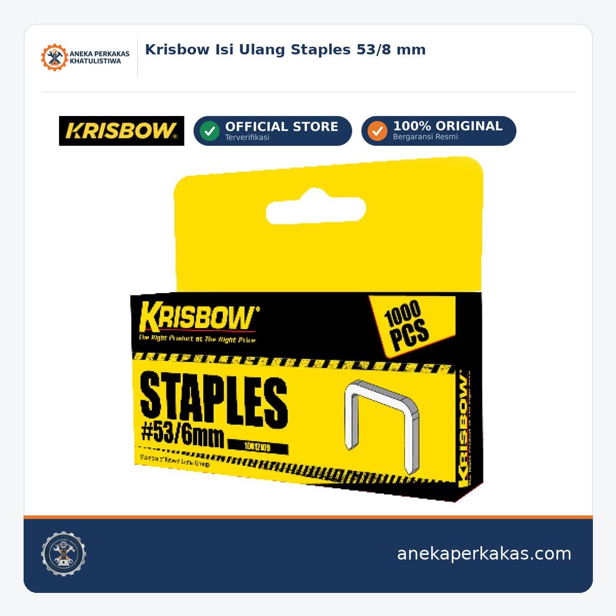Krisbow Isi Ulang Staples 53/8 mm