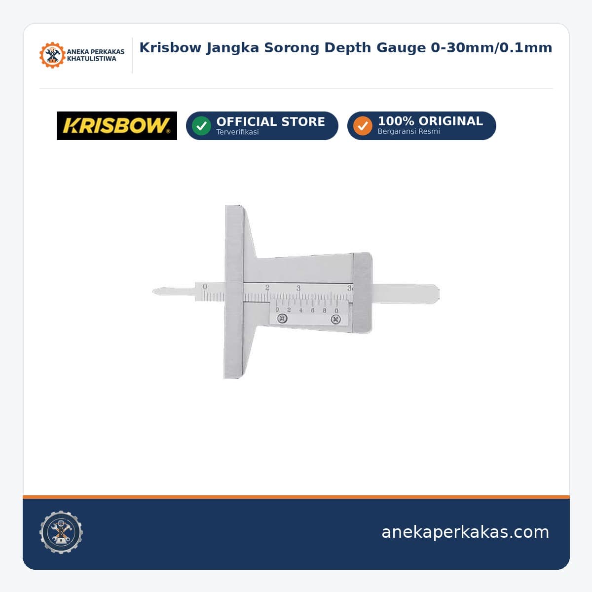 Krisbow Jangka Sorong Depth Gauge 0-30mm/0.1mm