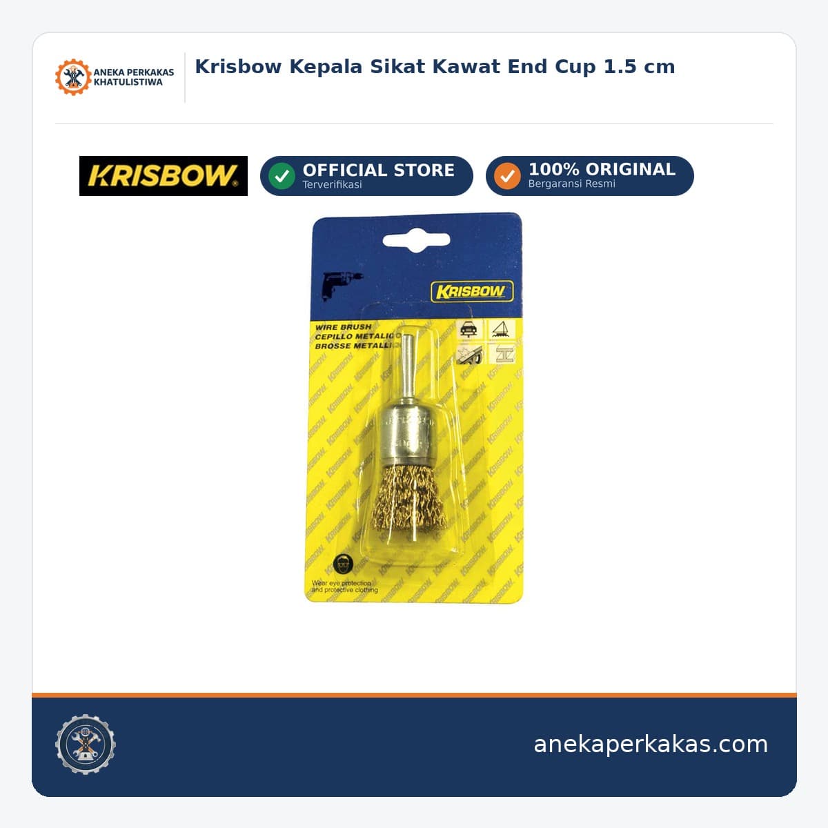 Krisbow Kepala Sikat Kawat End Cup 1.5 cm