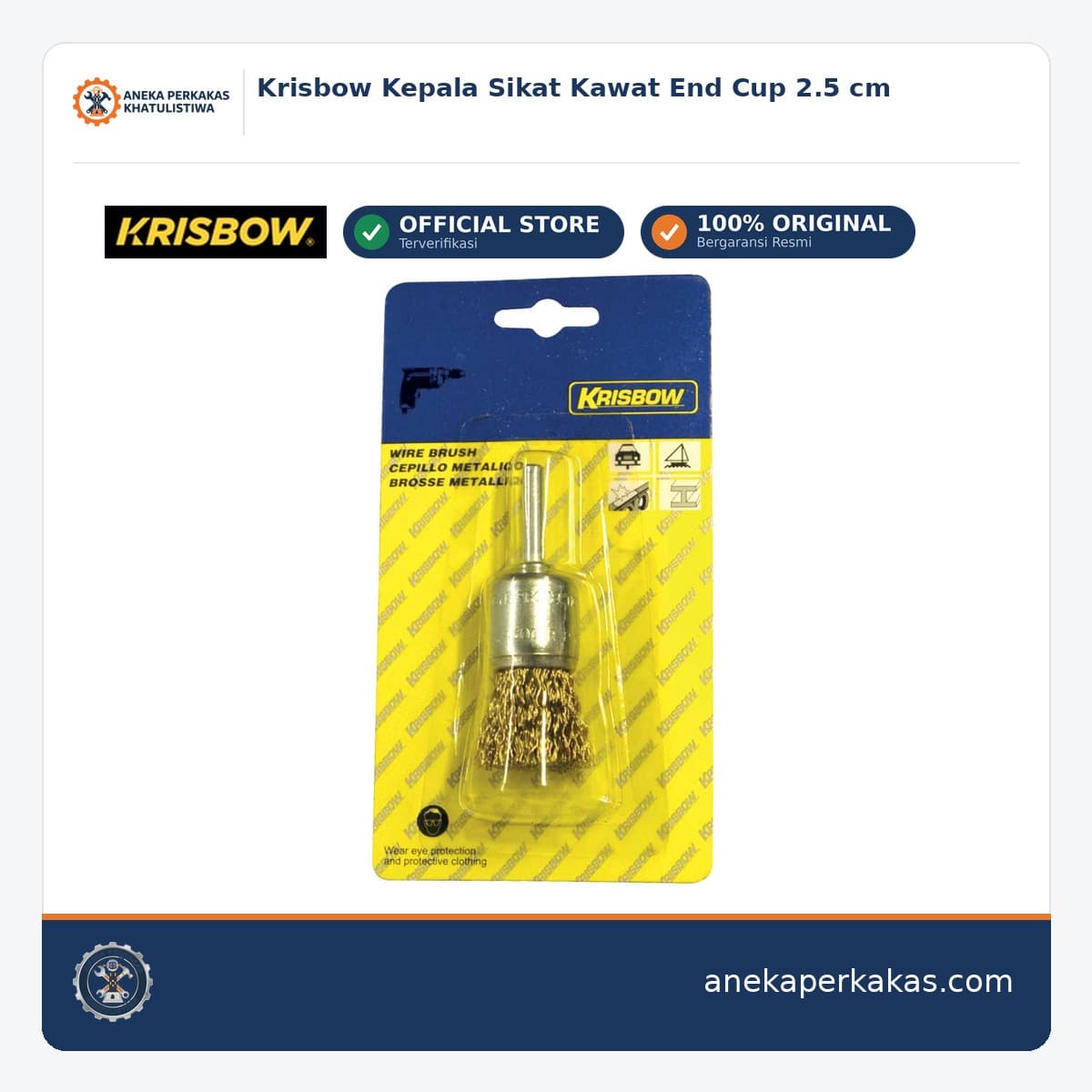 Krisbow Kepala Sikat Kawat End Cup 2.5 cm
