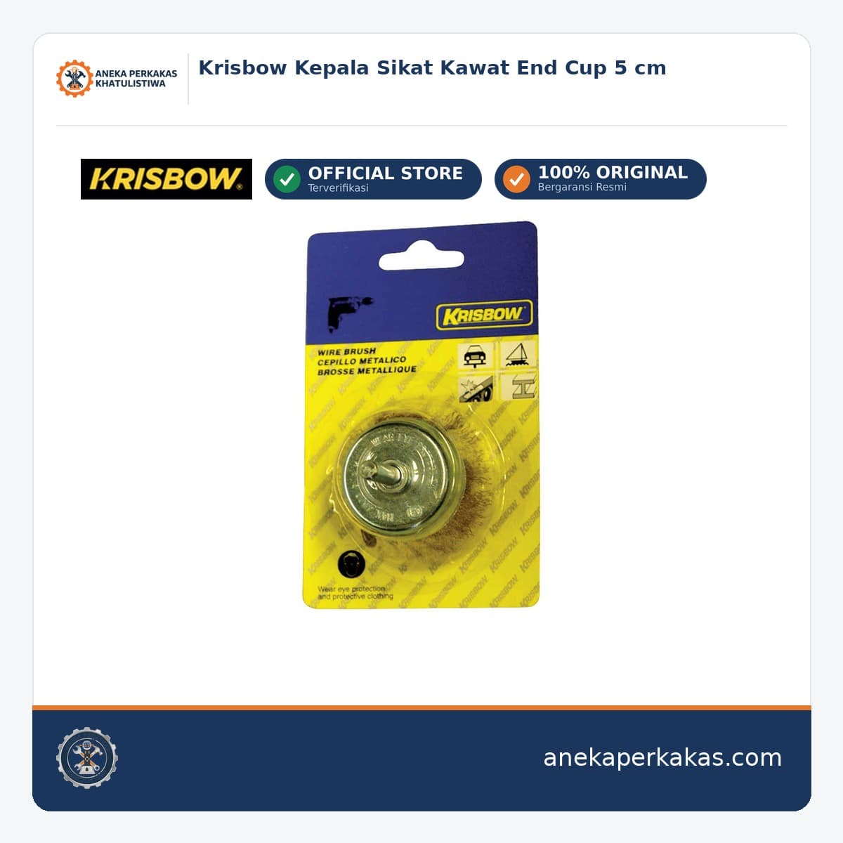 Krisbow Kepala Sikat Kawat End Cup 5 cm