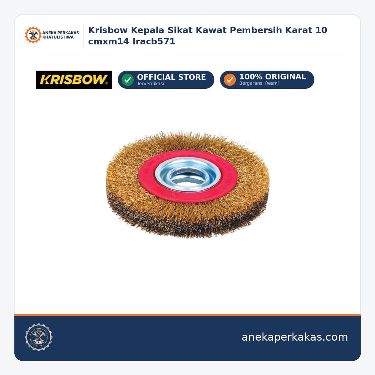 Krisbow Kepala Sikat Kawat Pembersih Karat 10 cmxm14 Iracb571