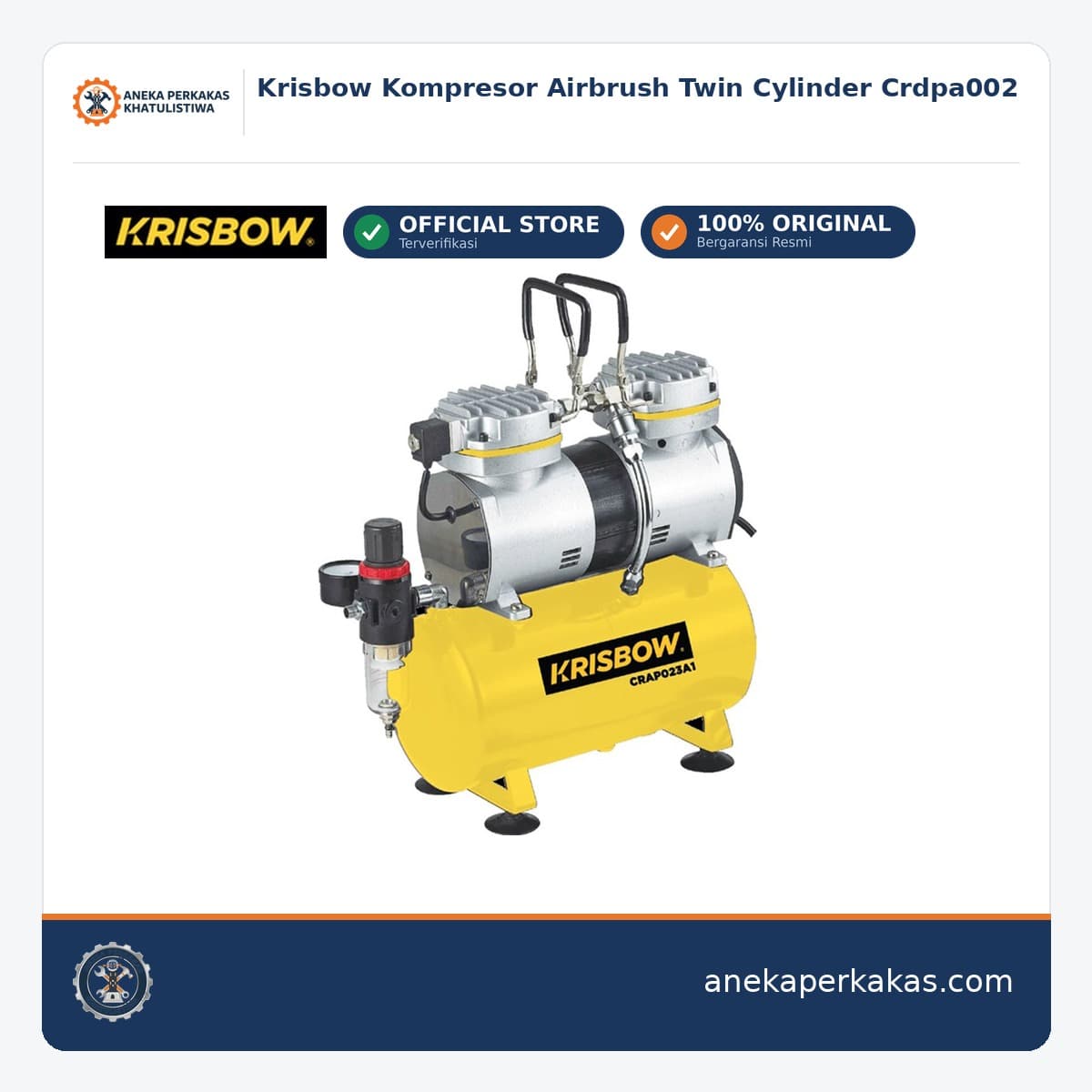 Krisbow Kompresor Airbrush Twin Cylinder Crdpa002