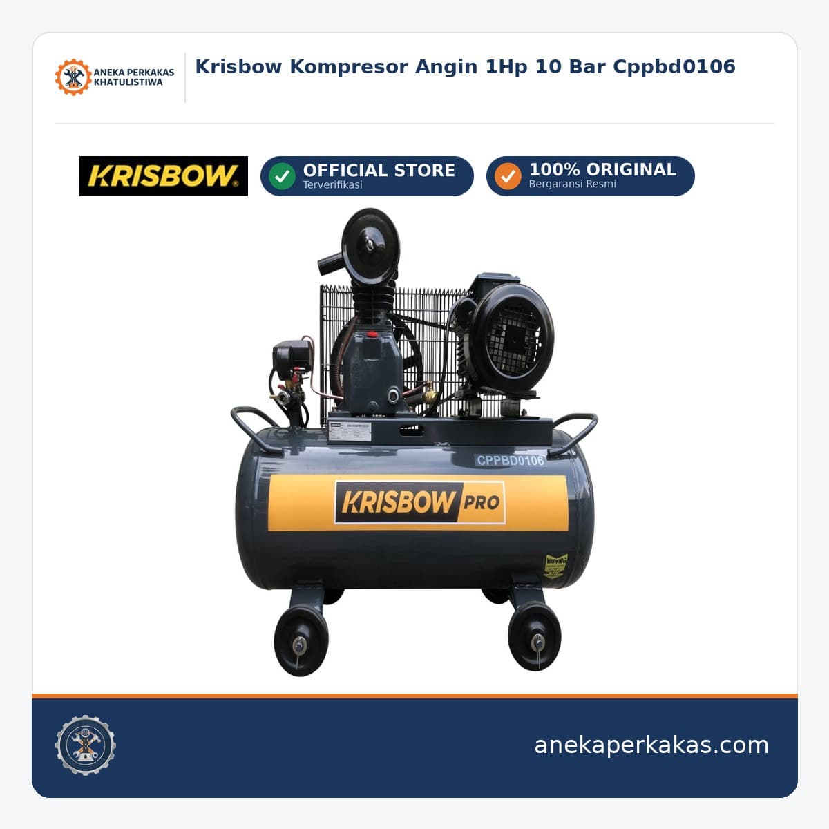 Krisbow Kompresor Angin 1Hp 10 Bar Cppbd0106