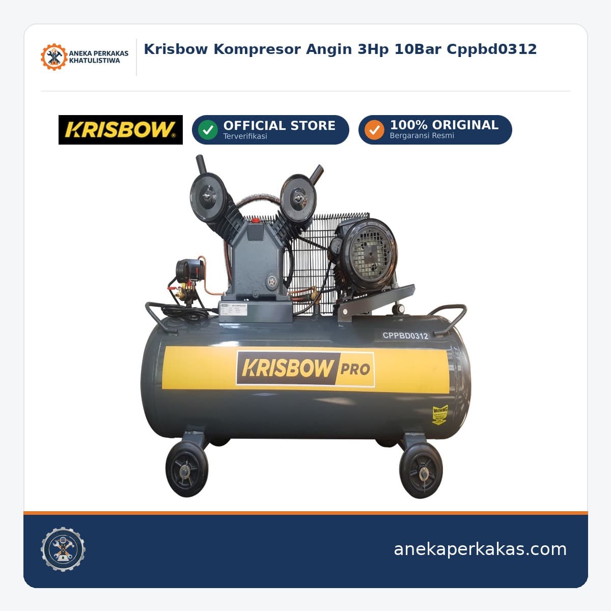 Krisbow Kompresor Angin 3Hp 10Bar Cppbd0312