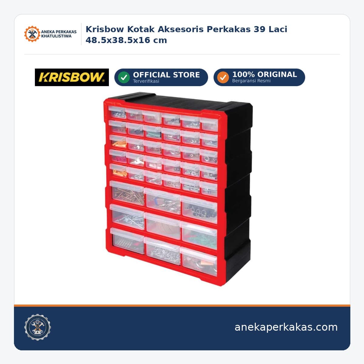 Krisbow Kotak Aksesoris Perkakas 39 Laci 48.5x38.5x16 cm