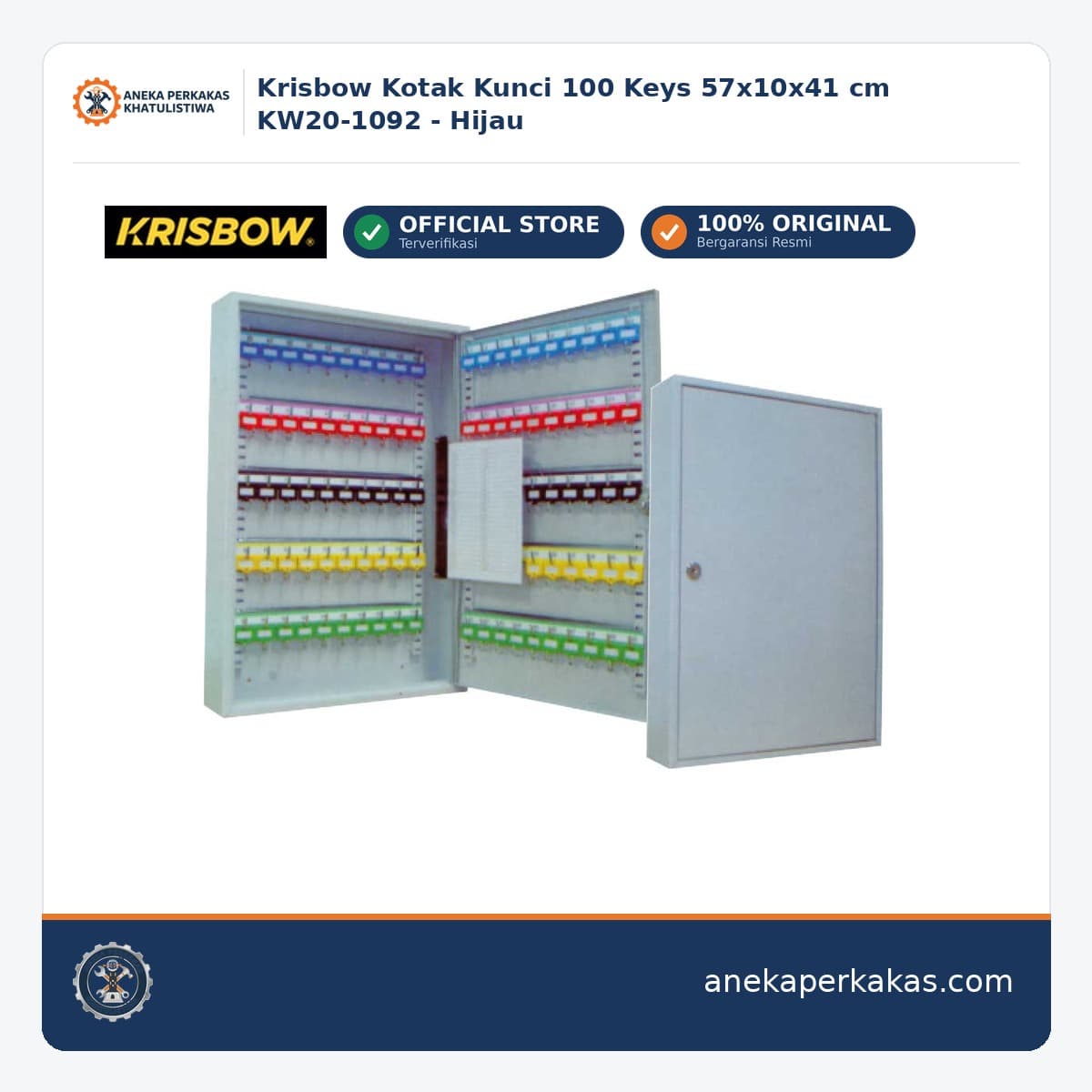 Krisbow Kotak Kunci 100 Keys 57x10x41 cm KW20-1092 - Hijau