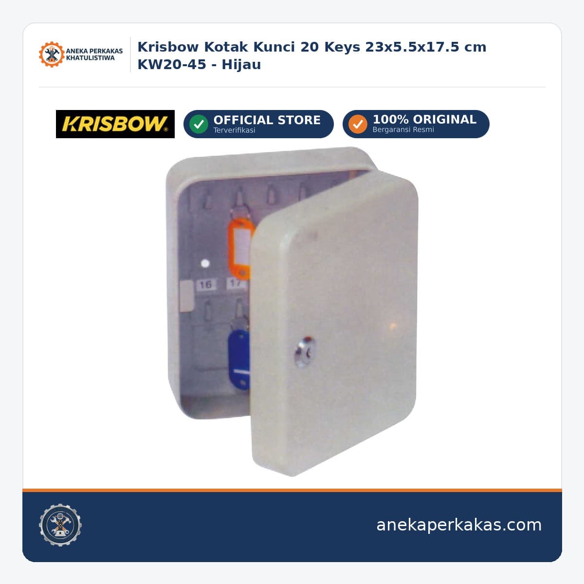 Krisbow Kotak Kunci 20 Keys 23x5.5x17.5 cm KW20-45 - Hijau