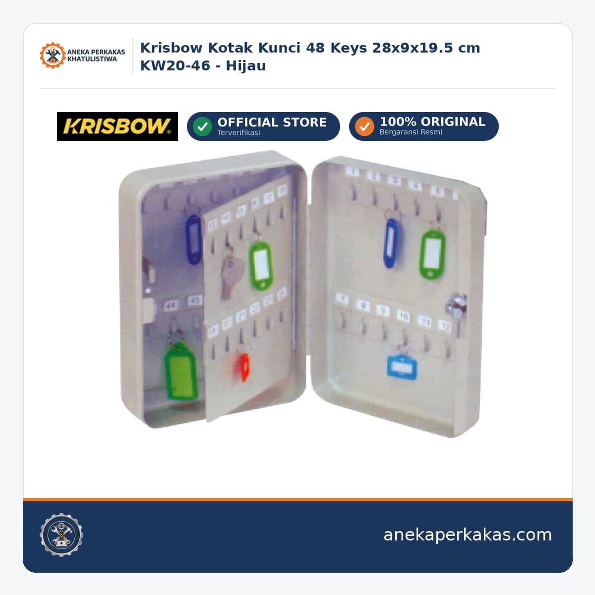 Krisbow Kotak Kunci 48 Keys 28x9x19.5 cm KW20-46 - Hijau