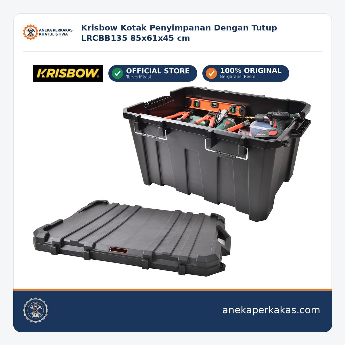 Krisbow Kotak Penyimpanan Dengan Tutup LRCBB135 85x61x45 cm