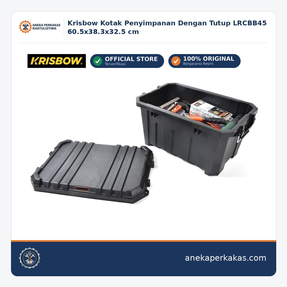 Krisbow Kotak Penyimpanan Dengan Tutup LRCBB45 60.5x38.3x32.5 cm