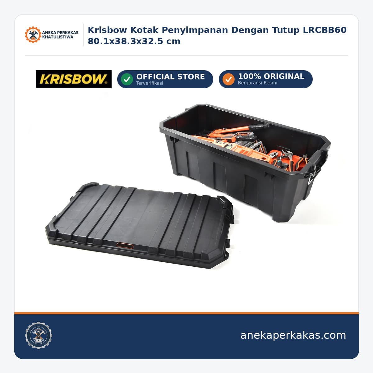 Krisbow Kotak Penyimpanan Dengan Tutup LRCBB60 80.1x38.3x32.5 cm