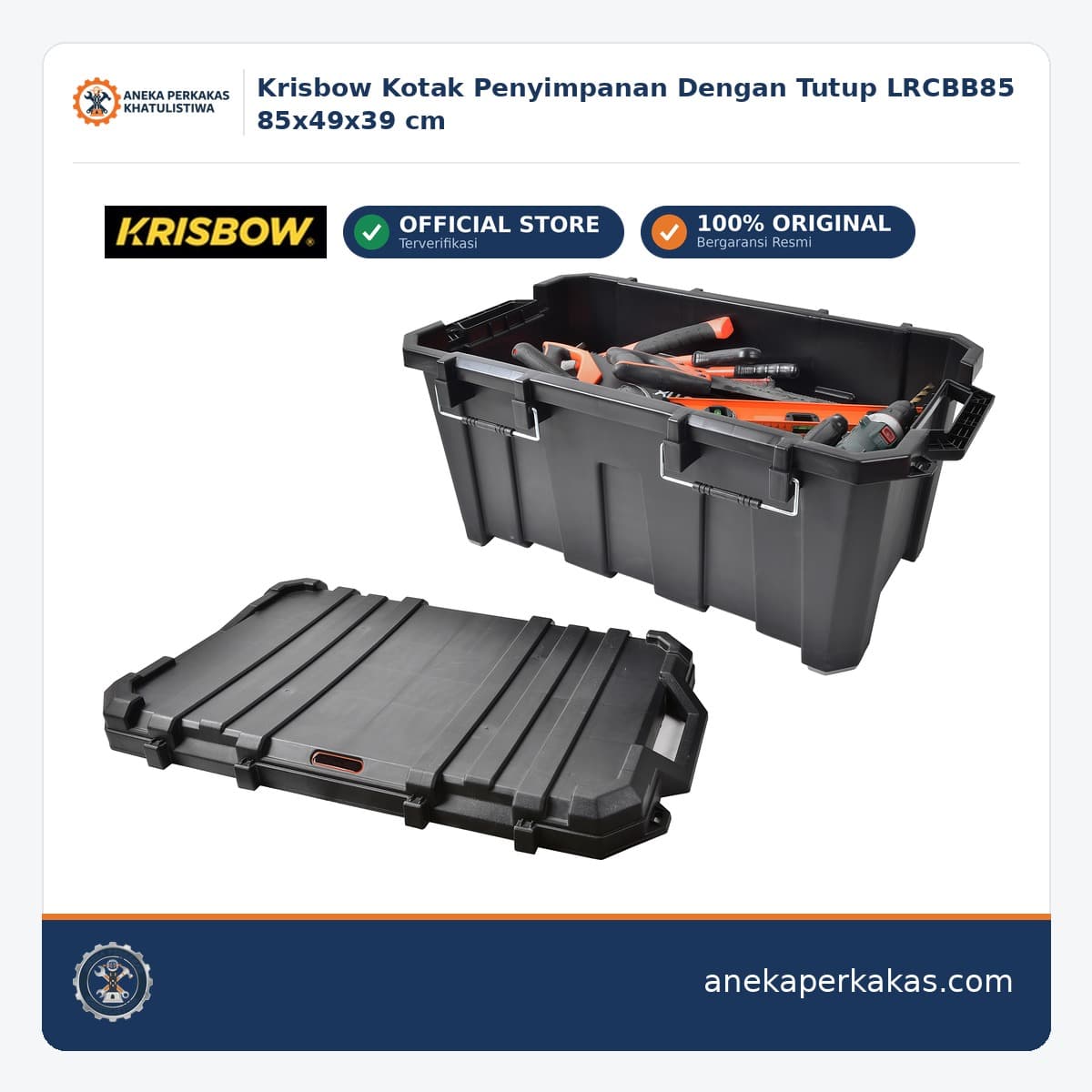 Krisbow Kotak Penyimpanan Dengan Tutup LRCBB85 85x49x39 cm