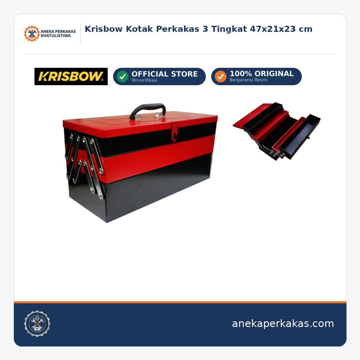 Krisbow Kotak Perkakas 3 Tingkat 47x21x23 cm