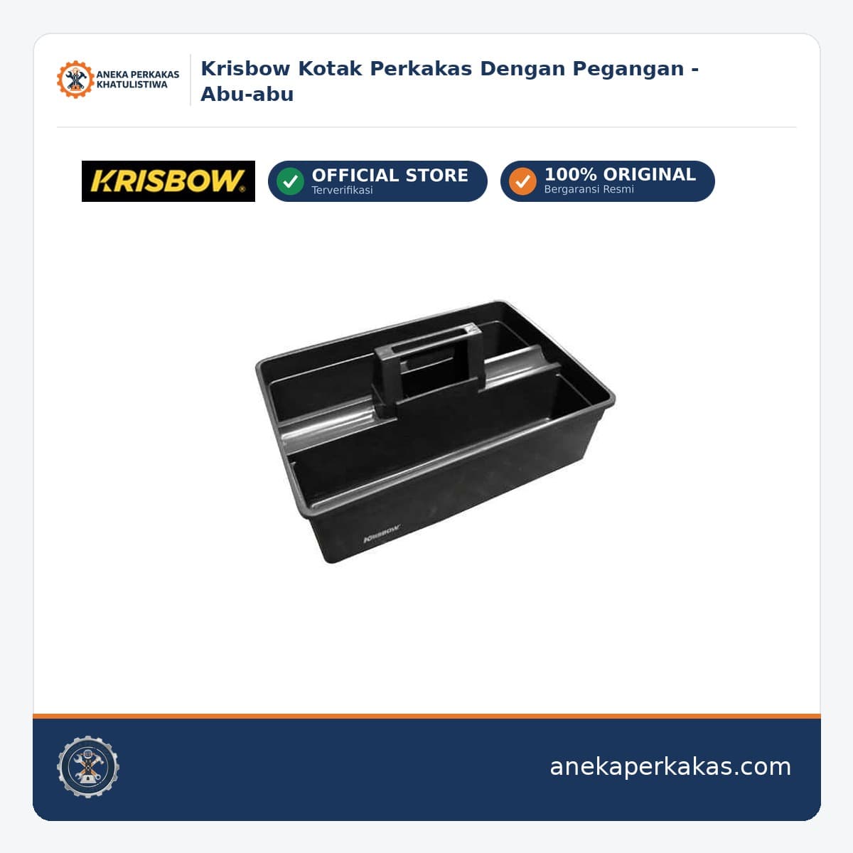Krisbow Kotak Perkakas Dengan Pegangan - Abu-abu