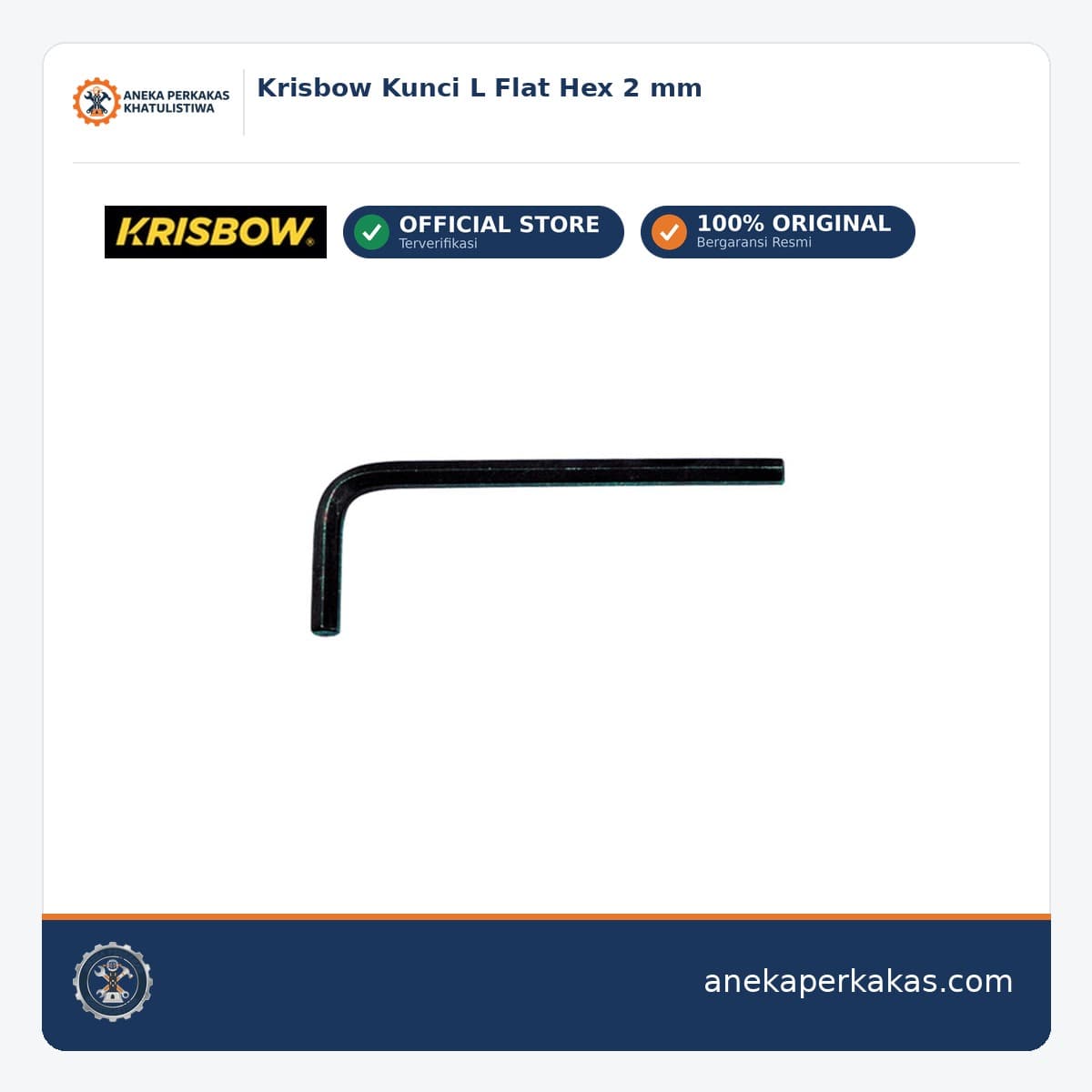 Krisbow Kunci L Flat Hex 2 mm