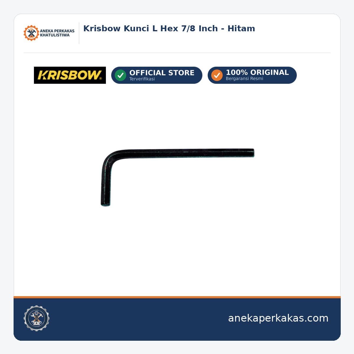 Krisbow Kunci L Hex 7/8 Inch - Hitam