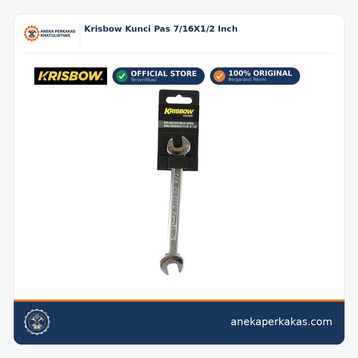 Krisbow Kunci Pas 7/16X1/2 Inch