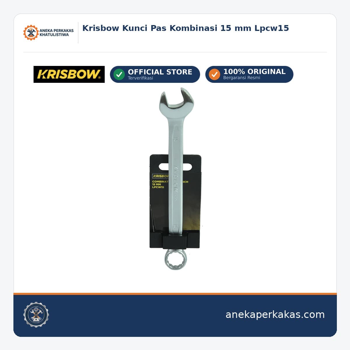 Krisbow Kunci Pas Kombinasi 15 mm Lpcw15